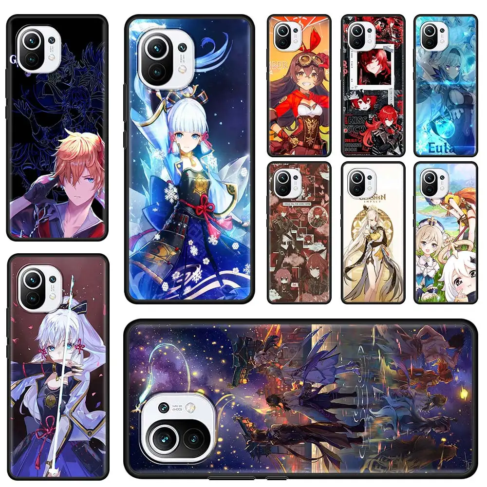 

Genshin Impact Game Phone Case For Xiaomi Mi 11 Ultra 11X 10T 10 9T Pro A2 Lite CC9 CC9E 11i Black TPU Soft Funda Shell Cover