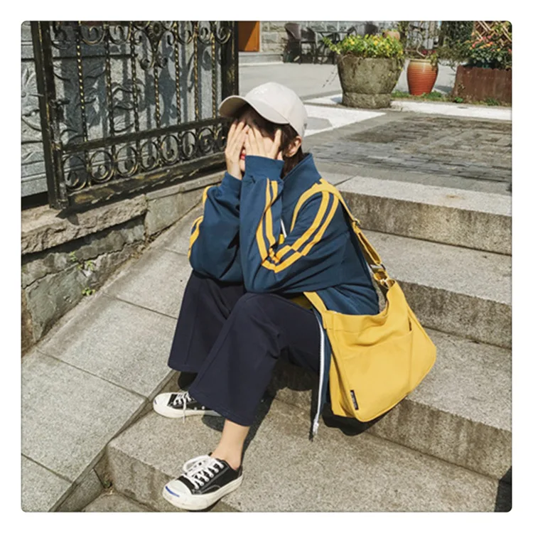 Женские сумки через плечо для девочек 2020 новые модные простые холщовые