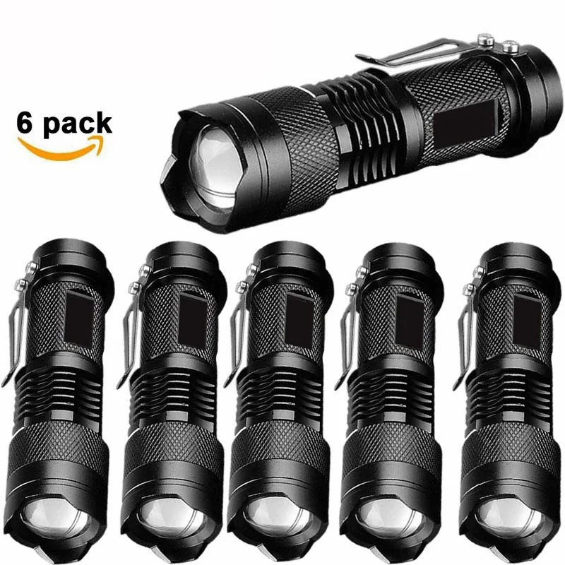

D5 6cs Powerful Tactical Flashlights LED Portable Camping Fishing Lamp 3 Modes Zoomable edc Torch Light Lanterns Self Defense