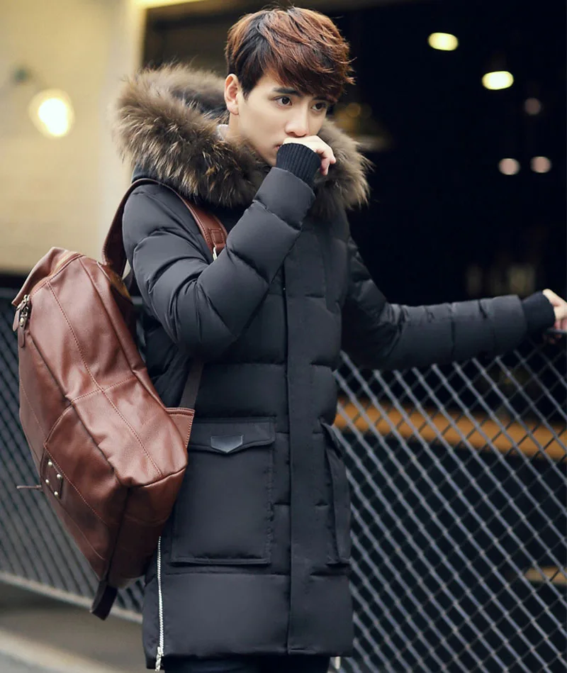 

Fashion 2020 Men's Down Winter Warm Jacket Parka Thick Raccoon Fur Removable Hooded Duck Down jacket Men Plus Size 3XL
