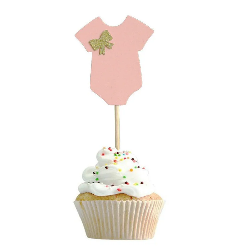 Baby Shower Decorations Its A Boy Girl Clothes Cupcake Cake Toppers Tools Birthday Party Decoration Kids DIY Shower-S | Дом и сад