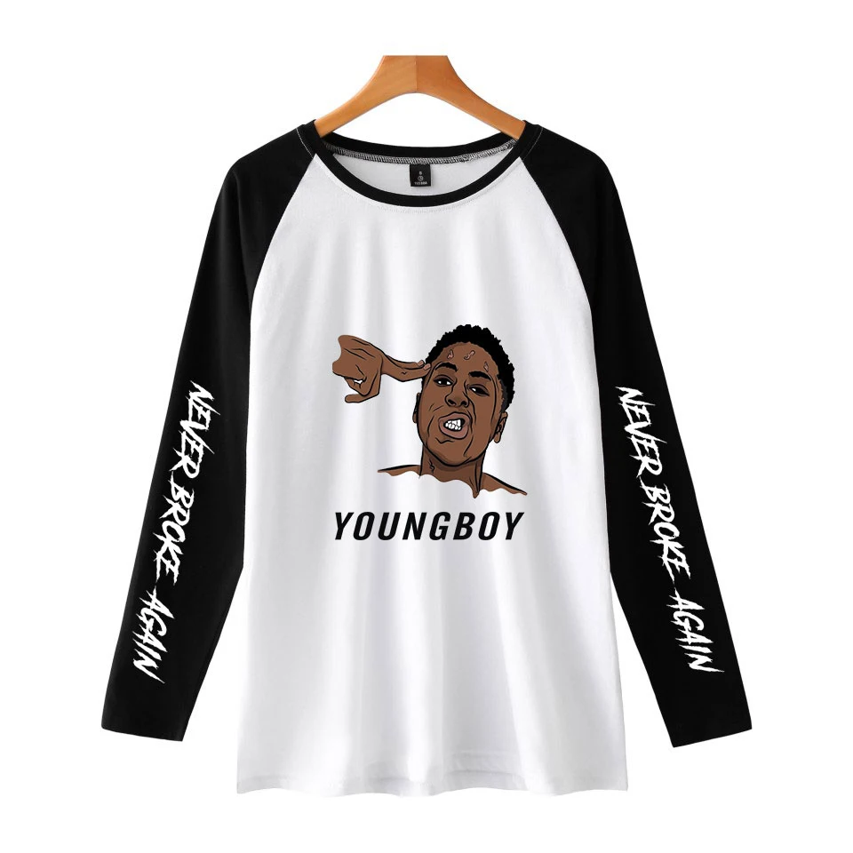 

YoungBoy Never Broke Again Long Sleeve T-shir Hip Hop Rapper Logo New T-Shirt Size XXS-4XL
