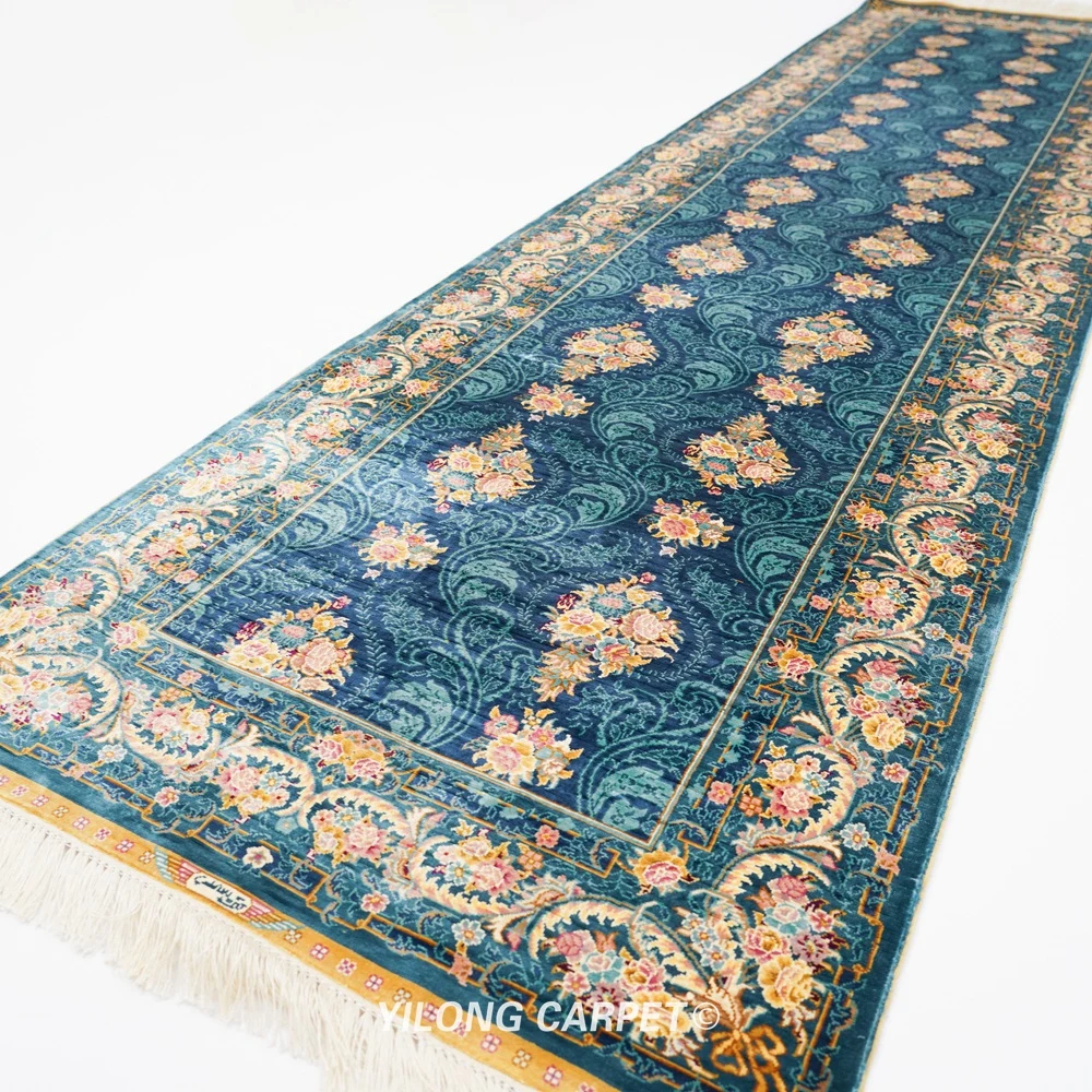 2 5 'x 10' персидский шелковый ковер ручной работы прямоугольный полосатый (ZQG612A)