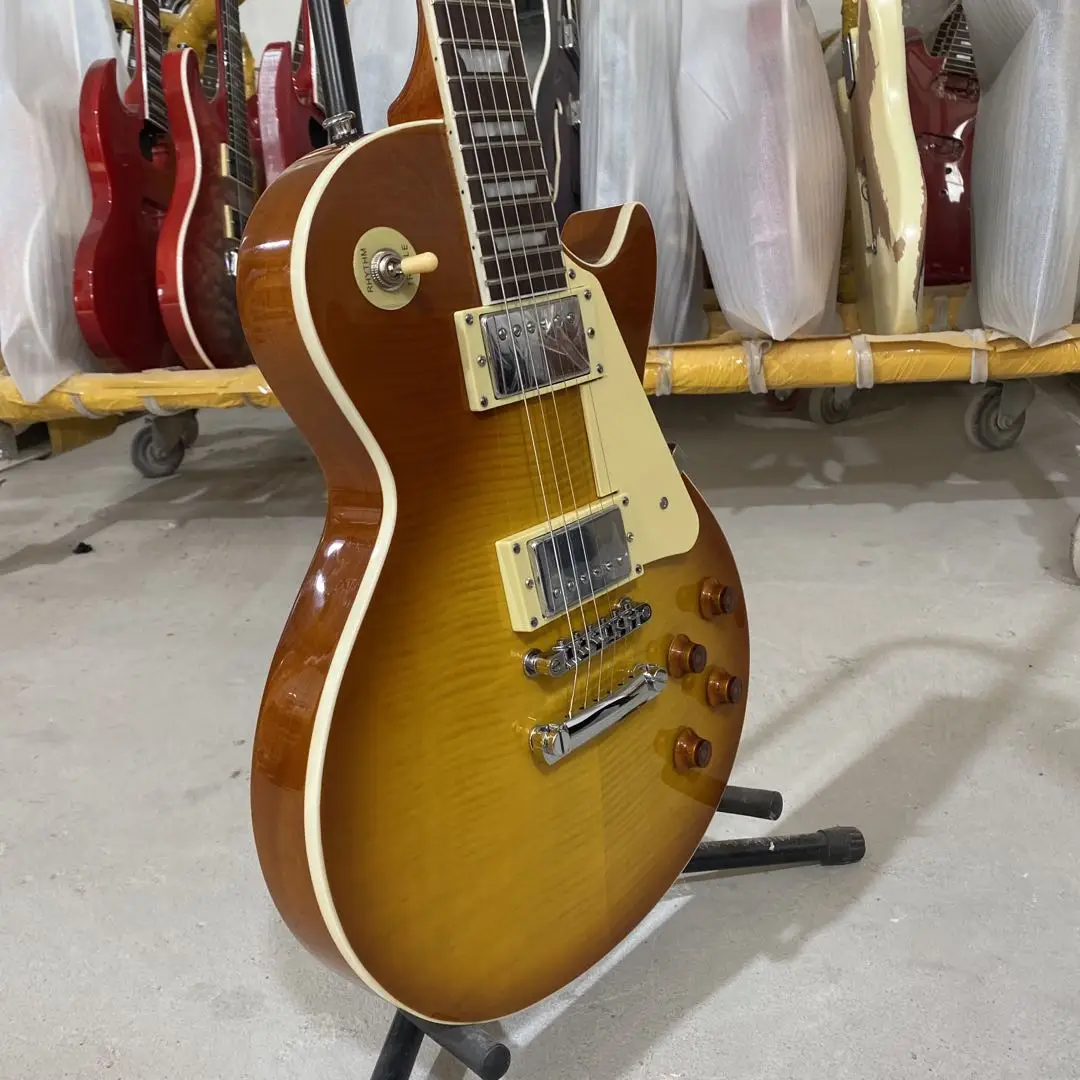 Стандартная электрическая гитара цвет табака Sunburst корпус из красного дерева