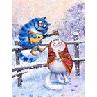 Мультфильм синий кот, сделай сам Вышивка крестом 11CT Наборы Рукоделие Ремесло Набор хлопковой нитью с напечатаным холстом домашний дизайн