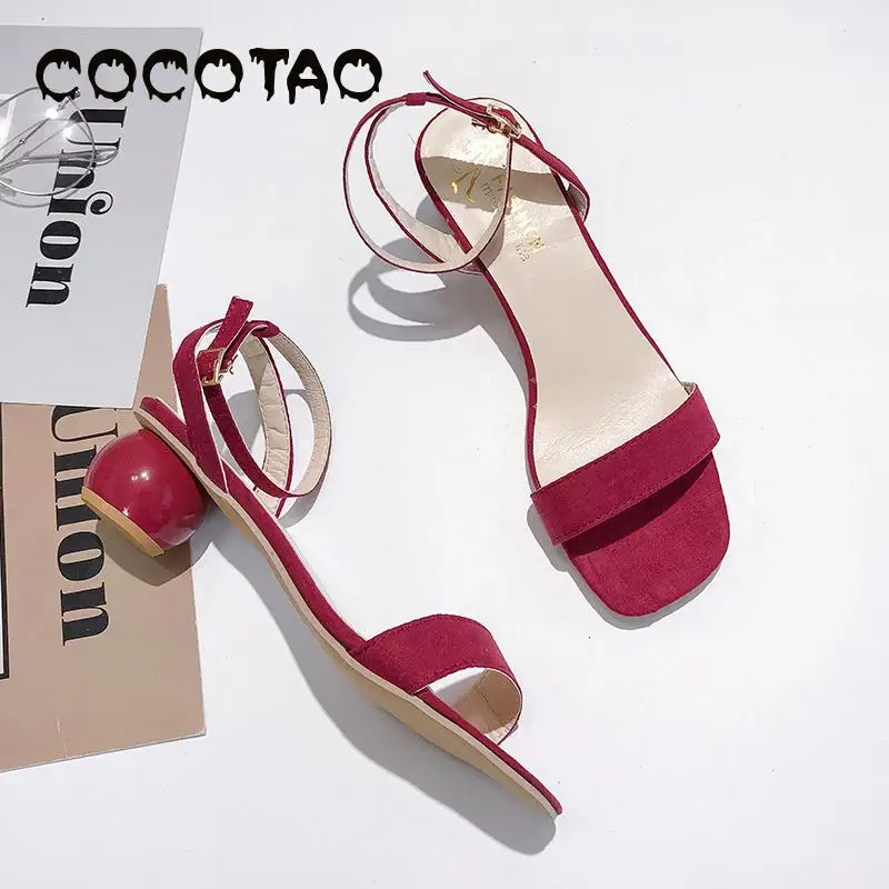 Сандалии женская обувь на высоком толстом каблуке с ремешками Новинка 2019 года