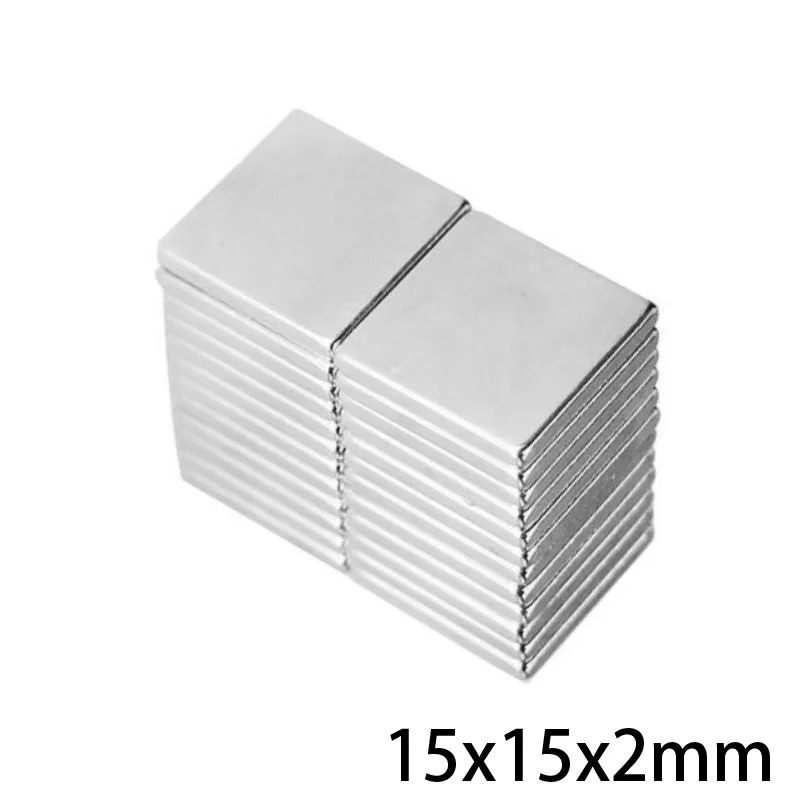 Неодимовые редкоземельные магниты 15x15x2 мм супермощные мощные магнитные блочный