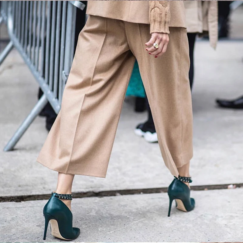 Туфли лодочки женские с острым носком пу кожа металлическая пряжка высокий