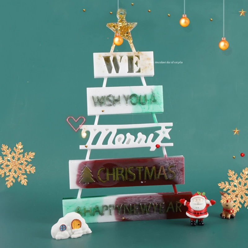 

6Pcs Christmas Theme Silicone Resin Casting Mold Kit Epoxy Resin Pendant Mold