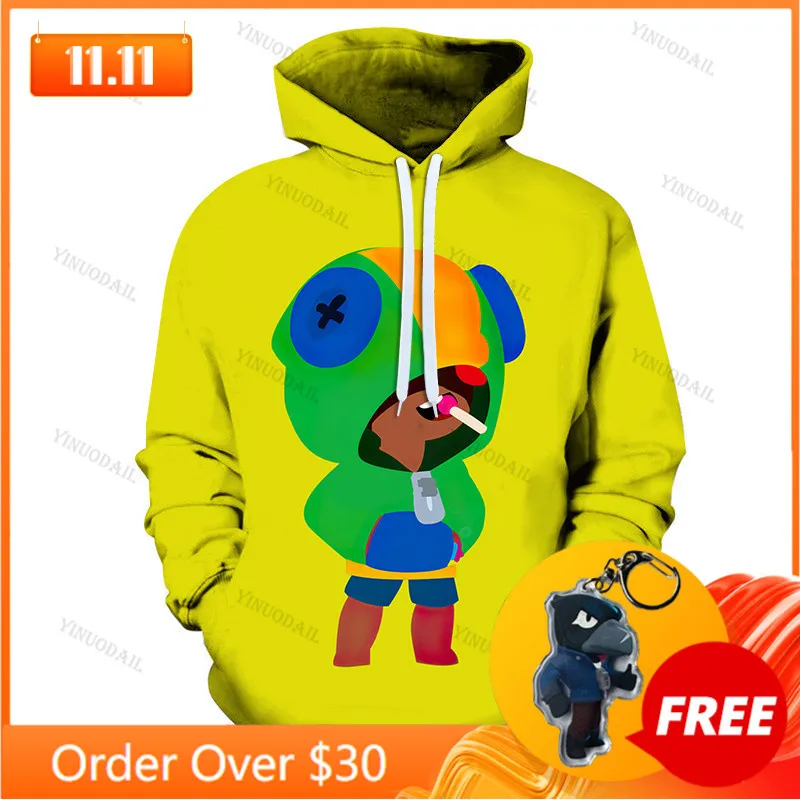 

Shark Leon Shooting Game 3d Sweatshirt Browlerss Boys Girls Tops Hoodies Teen Clothes Shooter Thin Children's Wear Kids Hoodie