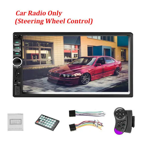 Camecho 2 din автомагнитола " HD сенсорный экран стерео Bluetooth FM приемник SD USB Aux вход MP5 плеер Поддержка камеры заднего вида - Цвет: Car Radio and SWC