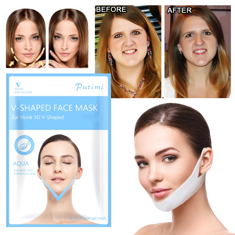 2 шт. лифтинг маска для лица висячая v образная форма тонкая подбородка проверки
