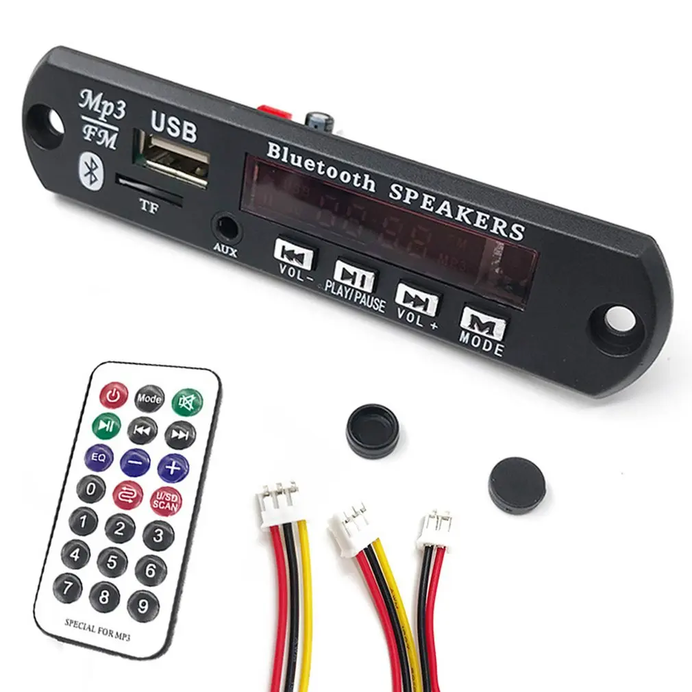 Автомобильный Bluetooth MP3 WMA FM AUX декодер 12 В постоянного тока плата аудио модуль TF SD