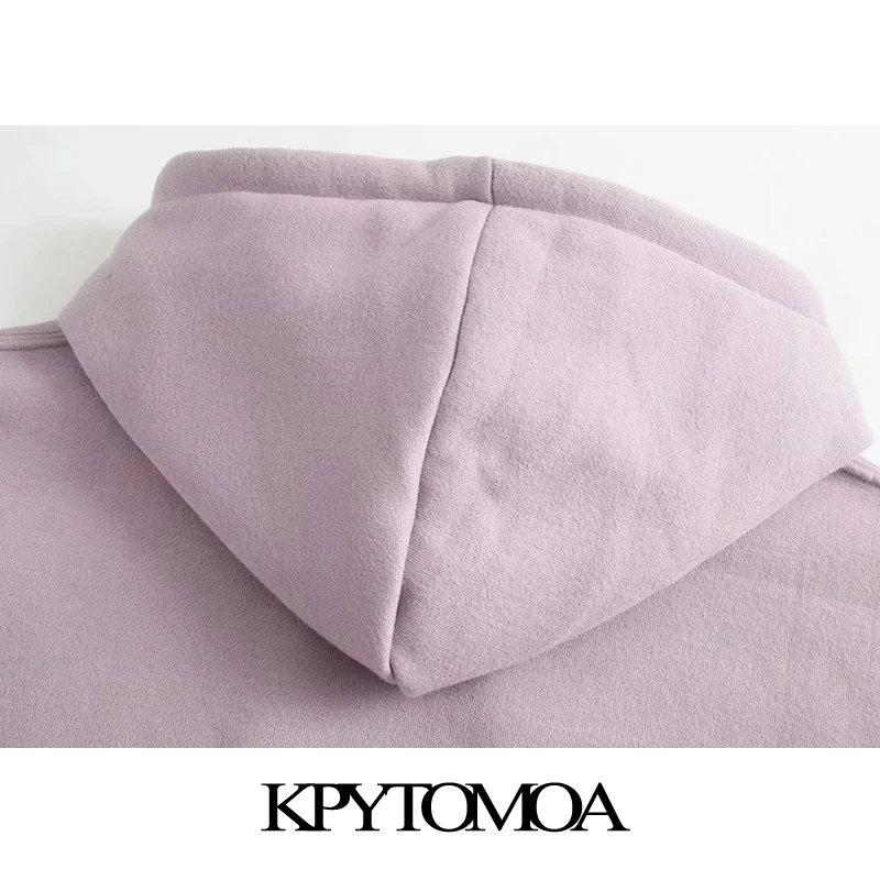 

KPYTOMOA Women 2020 Fashion With Pockets Oversized Hoodies Sweatshirts Vintage Long Sleeve Fleece Female Pullovers Chic Tops