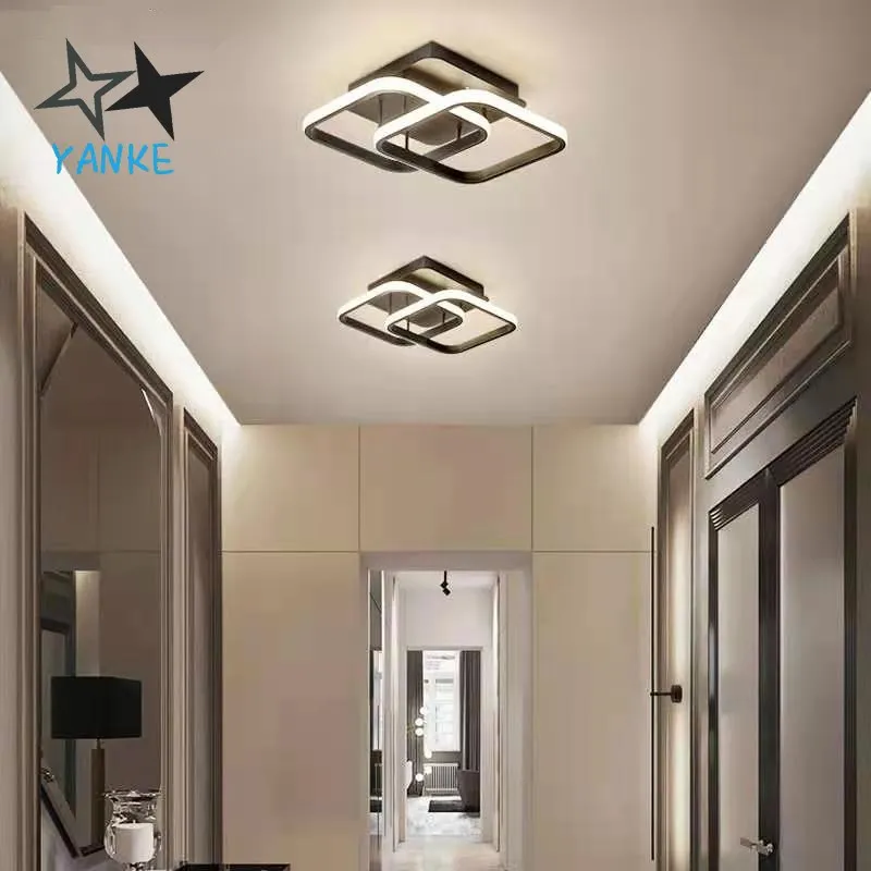 

Modern LED Chandeliers Lights Indoor Lighting For Hallway Balcony Corridor Bedroom White Black Indoor Lamps Lustre AC 90-260V