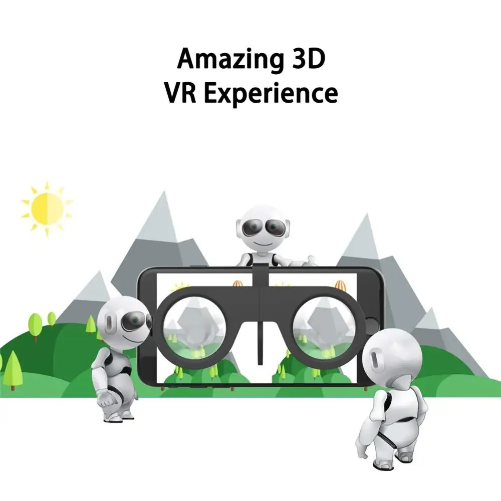 Мини Складная 3D Виртуальная реальность VR стекло es для samsung Galaxy S8 S9 Plus Xiaomi смартфон