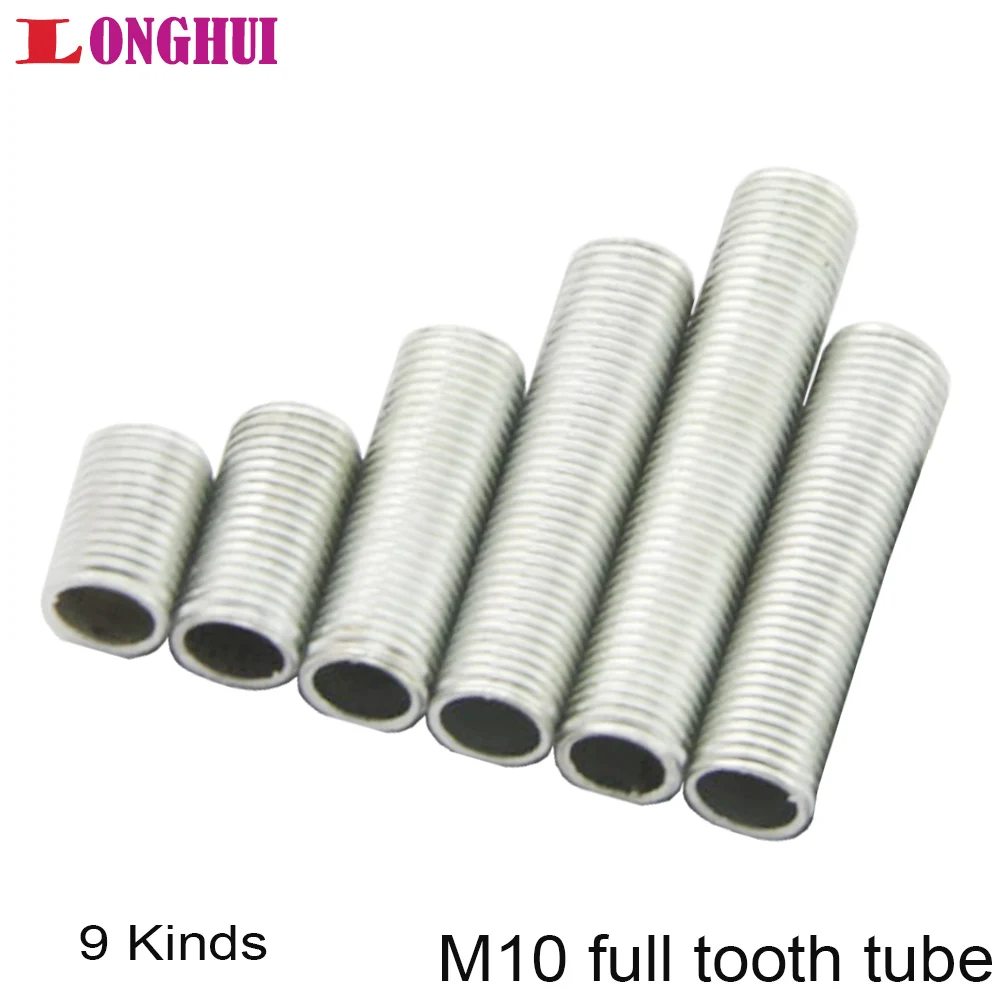5pcs M6  M8 M10 Lamp Screw Screws Tooth Tube 10MM Diameter Zinc Alloy  M10 Male Thread Hollow Pipes Lighting Accessories
