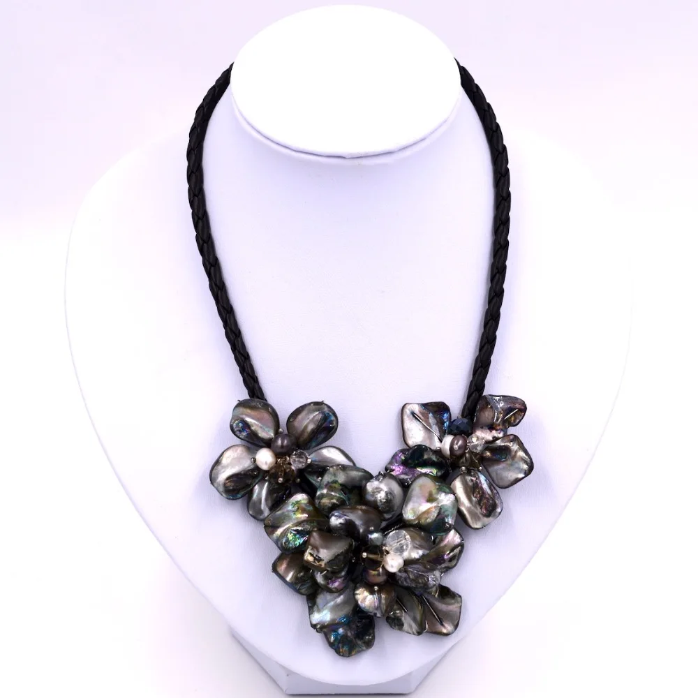 Новинка 2020 черная Швабра ручной работы с кристаллами и пресноводным жемчугом