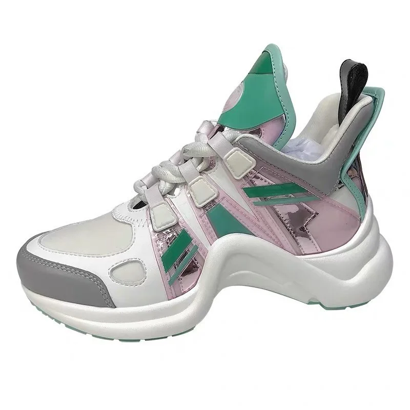 

Брендовые дизайнерские женские кроссовки на платформе, модная повседневная весенне-осенняя женская обувь на массивной подошве, женские кр...