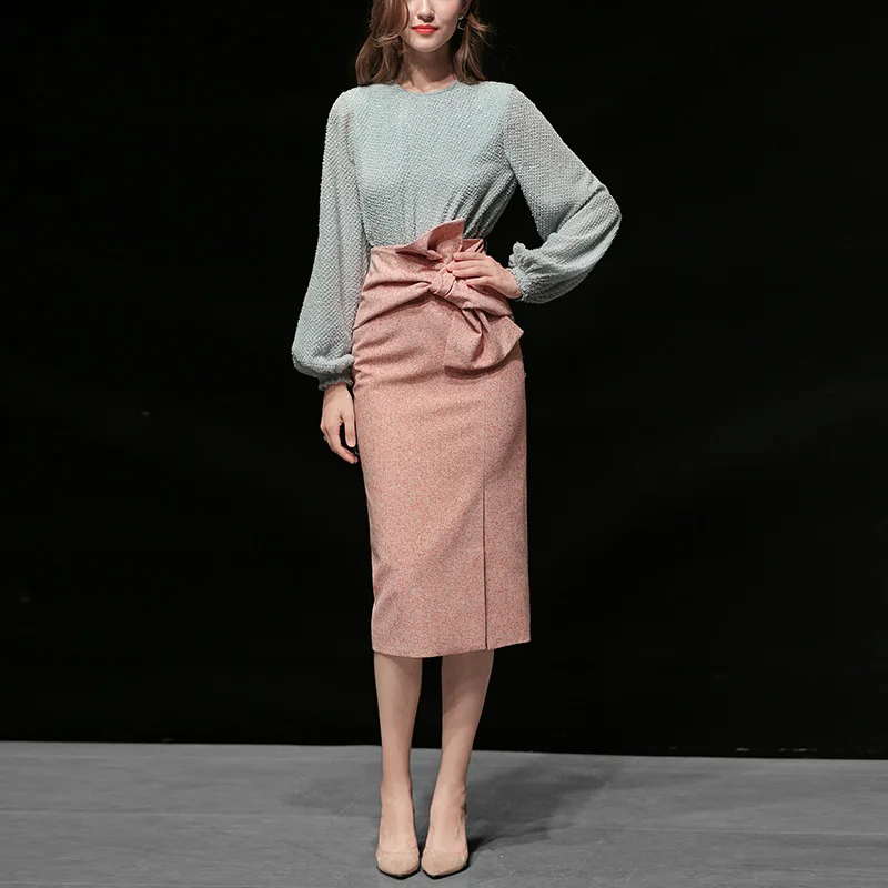 Office Lady 2 Pcs Set Women Skirt Sets Work Women's Korean Two Piece Conjunto Feminino Ensemble Femme Survetement | Женская одежда