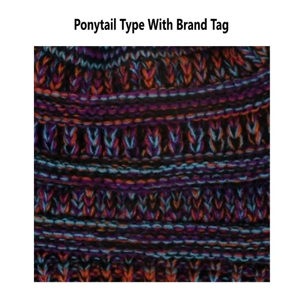 ORAPURMIX Ponytail Женские зимние вязаные шапки, шерстяные теплые шапки, женские повседневные Шапки, одноцветные шапки-бини - Цвет: ORAPURMIX Ponytail