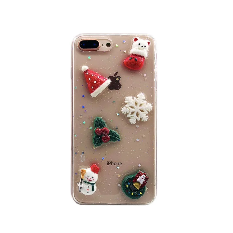 

Cutebling glitter elk Santa Claus FOR iPhone 6 7 8 PLUS X XR XX 11MAX shockproof tpu mobile phone Cover