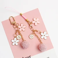 fashion trendy keychain lovely ribbon flower keyring for men women jewelry pink flower cute bag car key holder keyring gifts