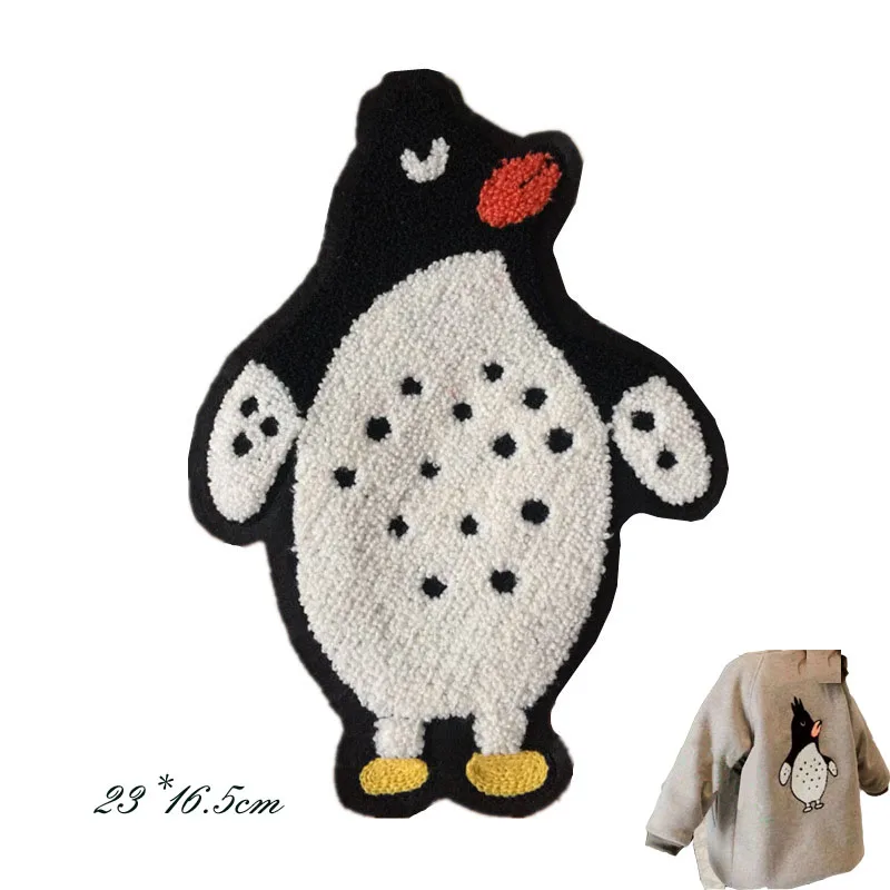 

1pc penguin embroidery Patches for clothing DIY sew on animal cartoon parches Embroidery lace appliques