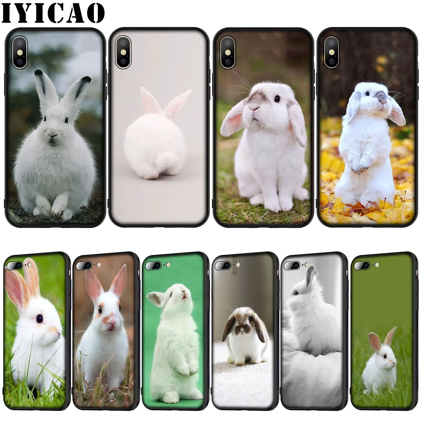 IYICAO милые белые с рисунком кролик для малышей мягкий силиконовый чехол iPhone 12 мини