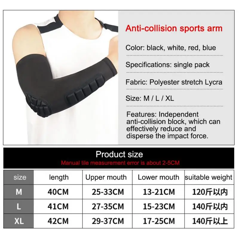 

1 Pairs Men Compression Elbow Pad Oversleeve Sports Arm Sleeve Basketball Breathable Sun UV Protection Elbow Protector Cycling