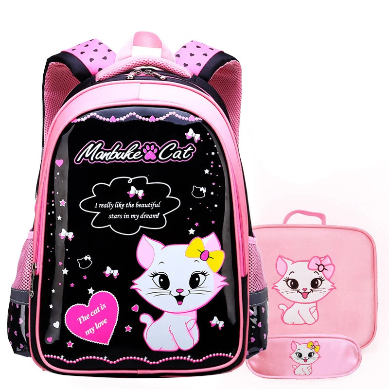 

Sweet Cat Girl's School Bags Cartoon Pattern Kid Backpack Children School Backpack Girl Bag