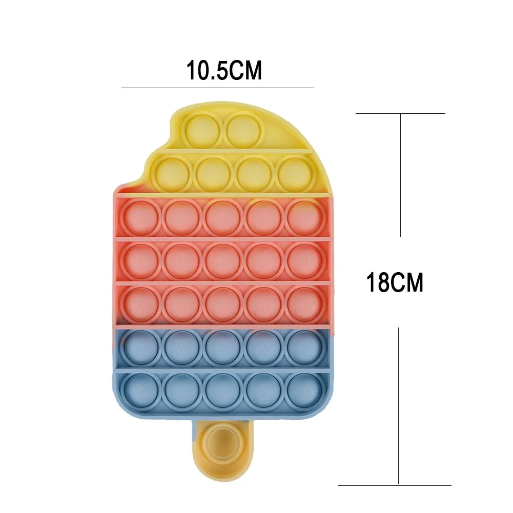 

Desktop Fun Ice Cream Shaped Push Bubble POP It Silicone Toys Children Adult Stress Reliever Fidget Squeeze Board Game Dropshipp
