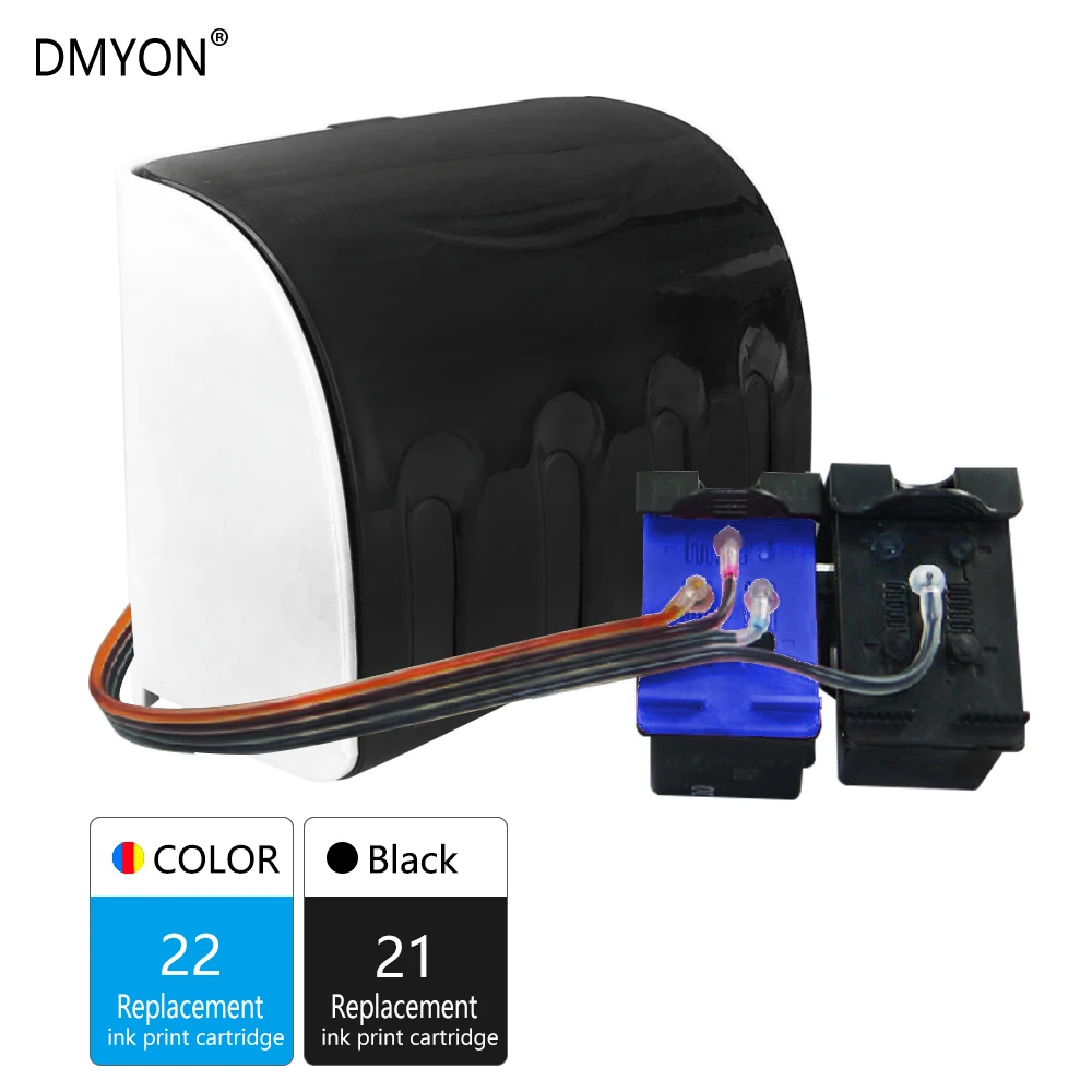 Замена чернил DMYON 21XL 22XL СНПЧ для Hp 21 22 Deskjet F2180 F2200 F2280 F4180 F300 F380 380 D2300 D2345