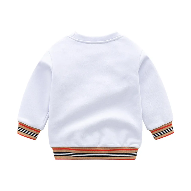 Свитшоты для маленьких мальчиков и девочек Осенний весенний полосатый свитер