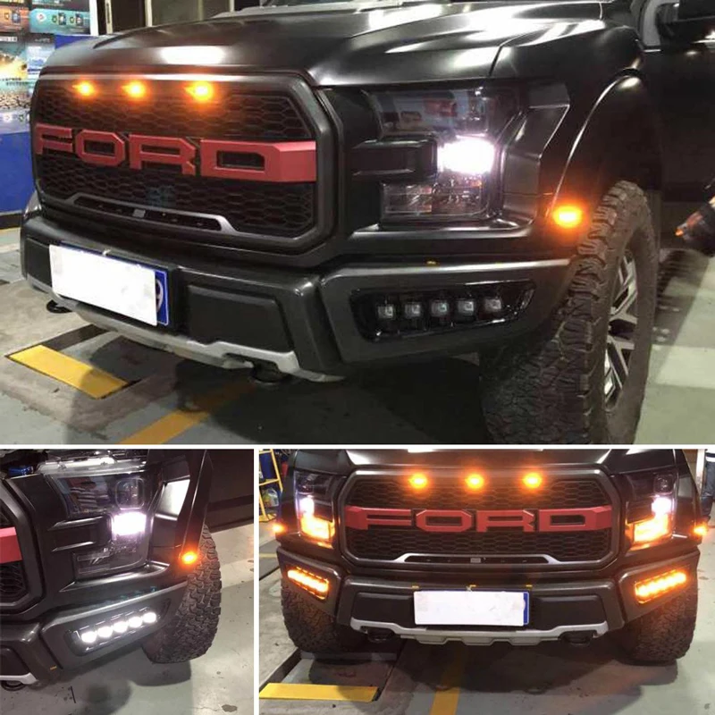 

High Power Switchback Amber & White Dual-color LED Bumper DRL Fog Driving Lights Perfect Fit For 2017 2018 Ford F-150 Raptor