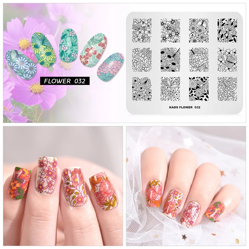 KADS цветок 032 симпатичный фотосессия шаблоны сделай сам украшения для ногтей