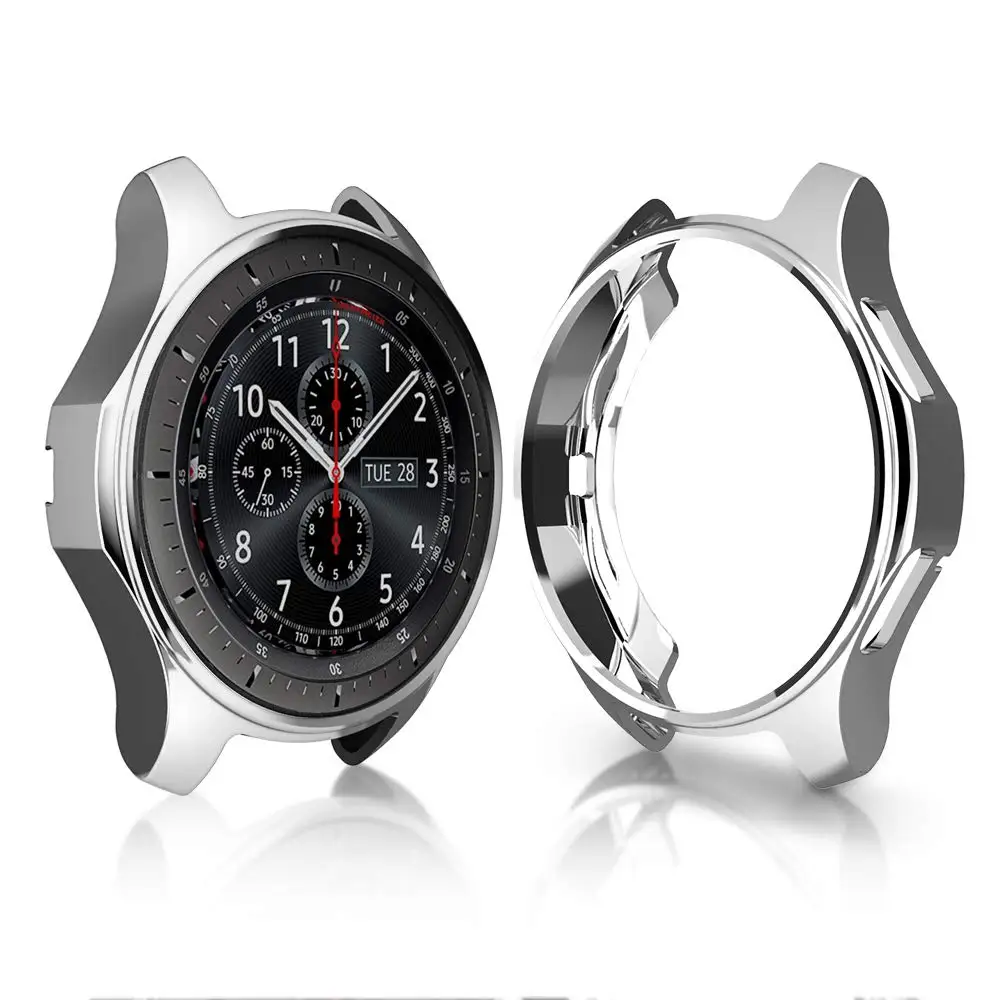 Мягкий ТПУ покрытием защитный бампер, чехол для samsung gear S3 Frontier SM-R760 и Galaxy Watch 46 мм SM-R800 аксессуары для часов - Цвет: Silver