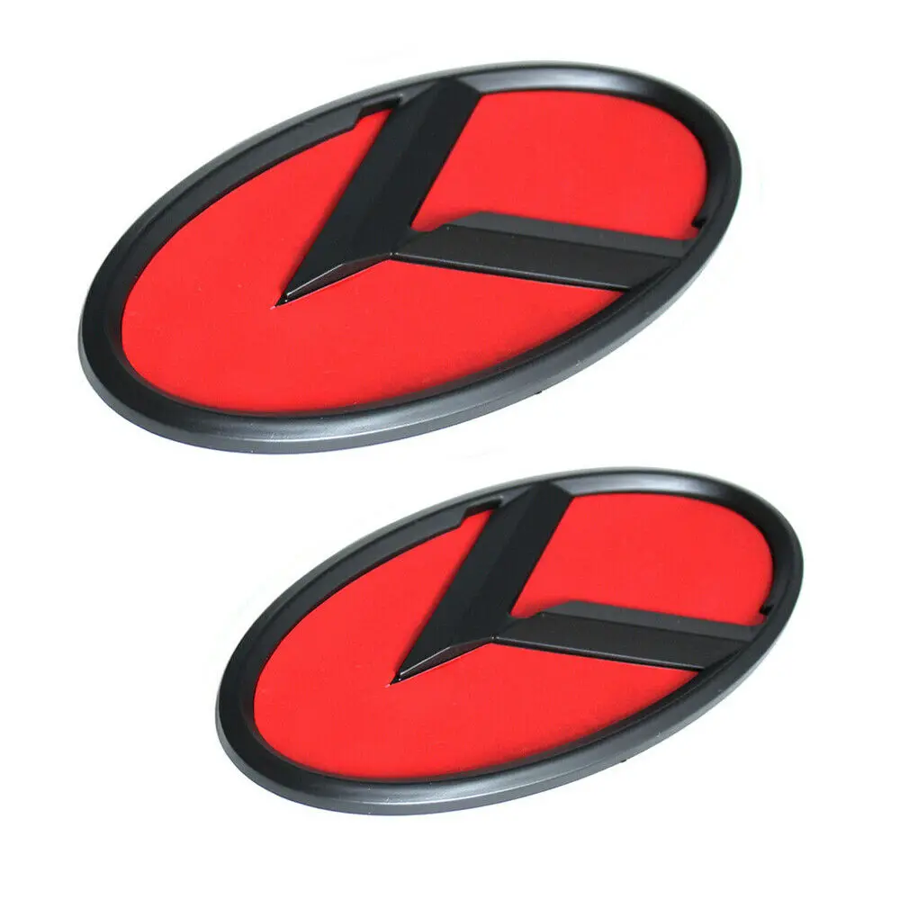 

Black Red K Car Emblem Badges For Kia Trunk or Front Hood OPTIMA FORTE KOUP K5 RIO Sportage Soul Cadenza Sedona Decoration