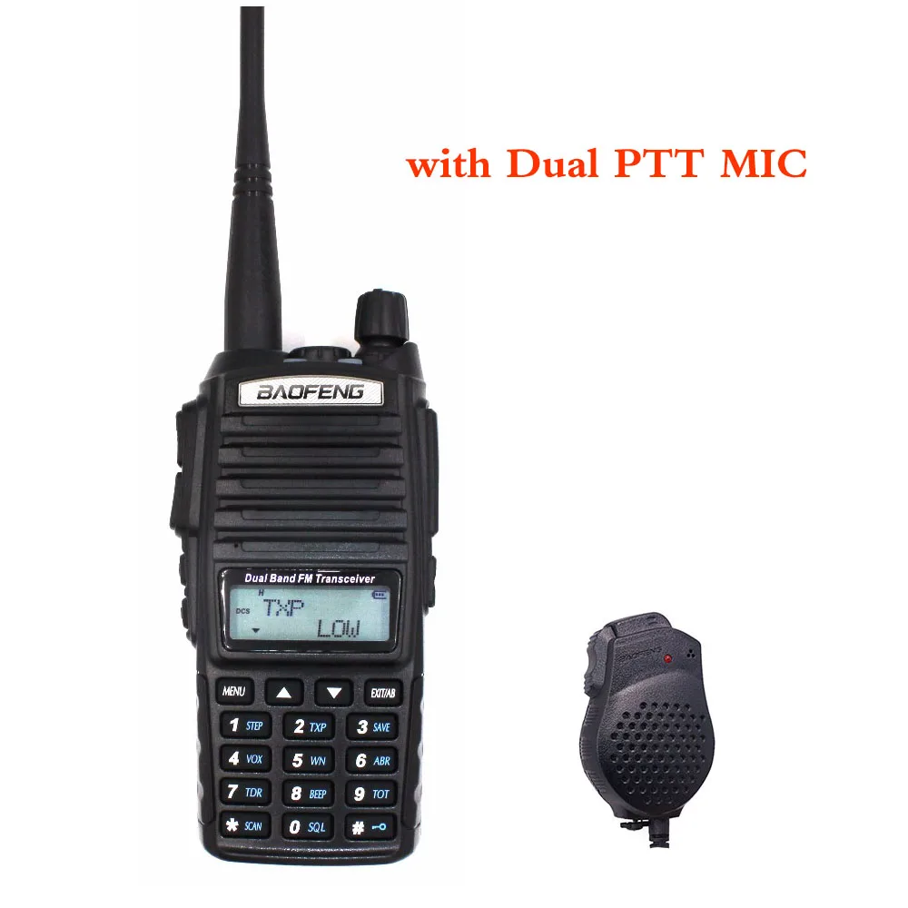 BaoFeng обновленная UV-82 UV-82HX рация 8 Вт Двухдиапазонная VHF UV-82-8W рация 10 км tri-power UV82 8 Вт Радио - Цвет: with dual ptt mic