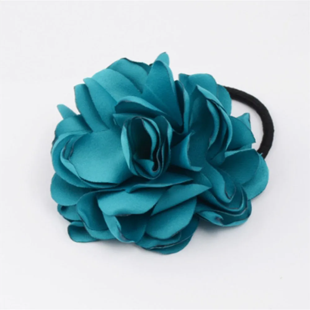 Эластичные резинки для волос с большой розой девочек и женщин милые тканевые