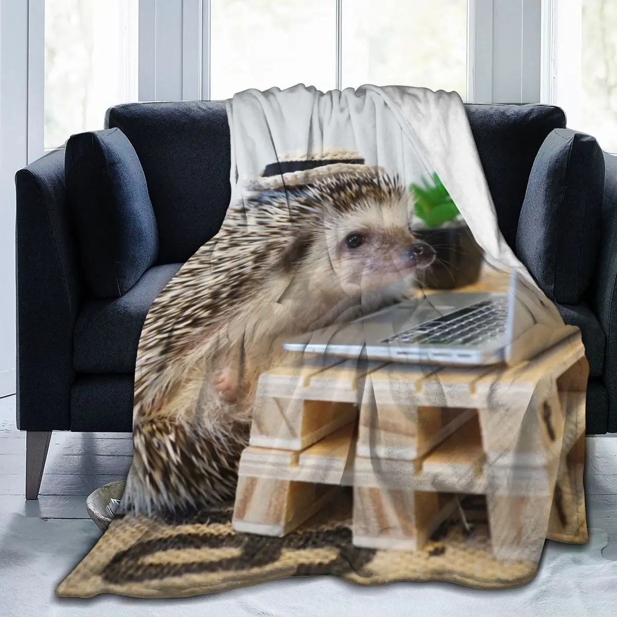 

Симпатичные ежики, 3D Искусственный лист, постельное белье, мягкое одеяло, покрывало для кровати, домашний текстиль, декоративное одеяло