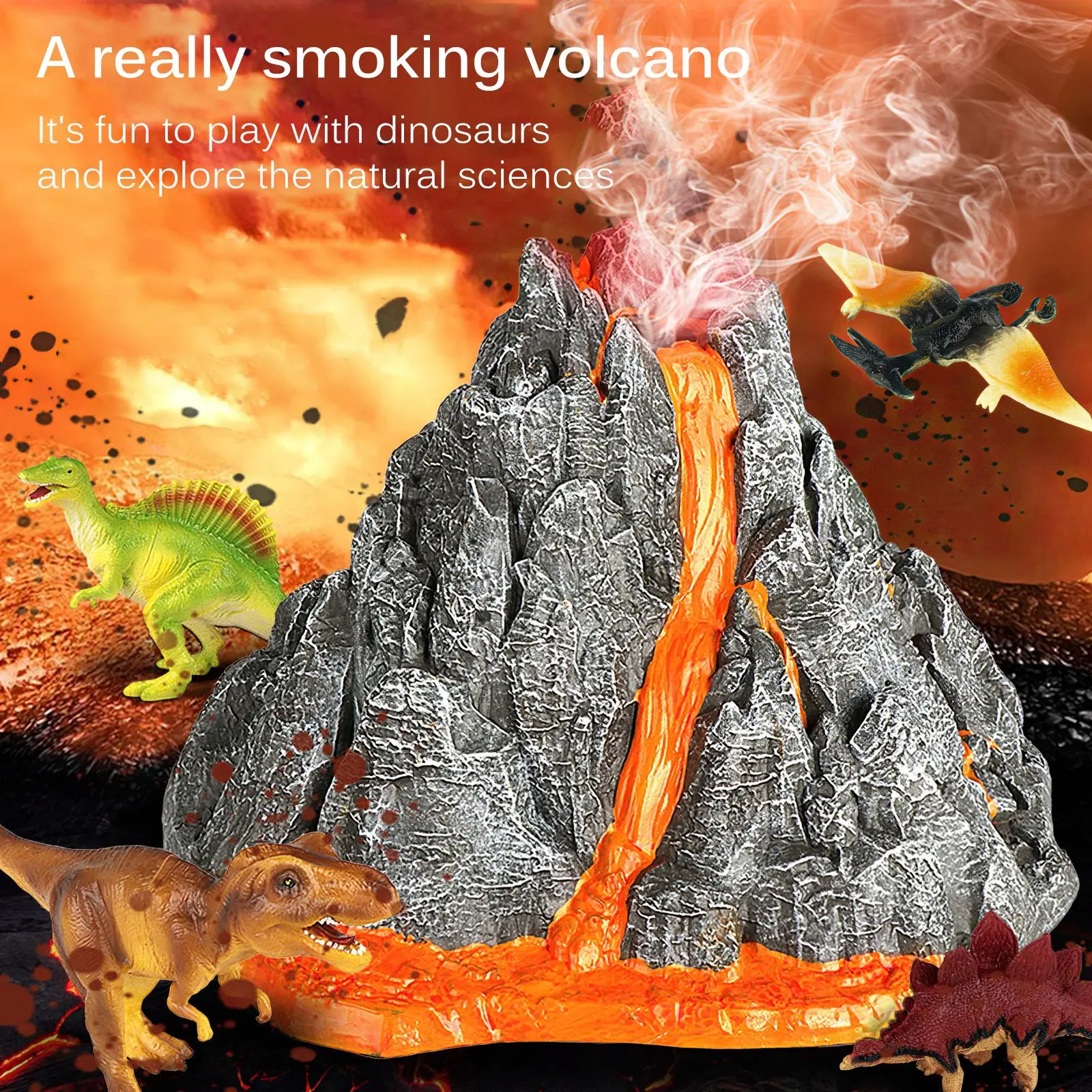 

Funny Volcanic Shape Humidifier Delicate Battery Powered Interesting Volcanic Shape Night Light Spray Volcano Model Toys Gift
