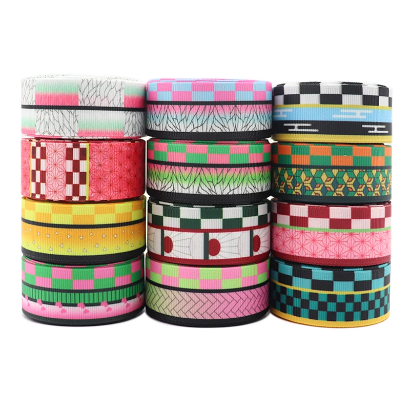 Лента Корсажная с японским мультяшным принтом лента для бантов волос сделай сам