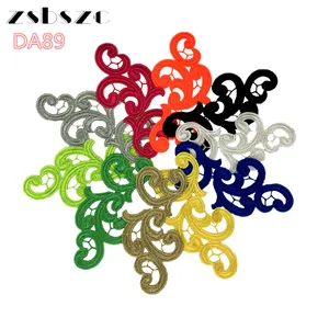 Свадебное платье zsbszc DA89 с вышитыми цветами, кружевные нашивки-аппликации воротником, 17 см * 9 см, 5 пар