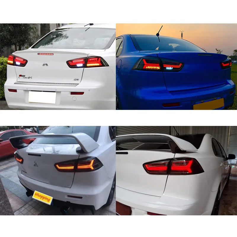 

2PCS Assembly Rear Tail Light For Mitsubishi Lancer EVOx 2008-2017 LED Running Brake Reverse Dynamic Turn Signal Taillights Lamp