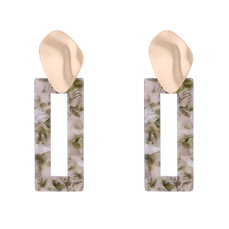 Металлические длинные серьги с поверхностью для ушей женские акриловые