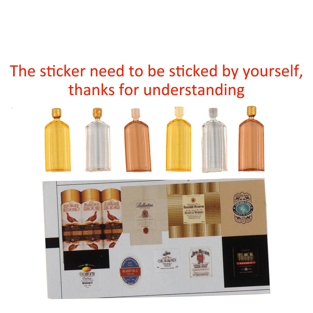 Миниатюрные аксессуары для кукольного домика 1/12 виски винная бутылка из смолы