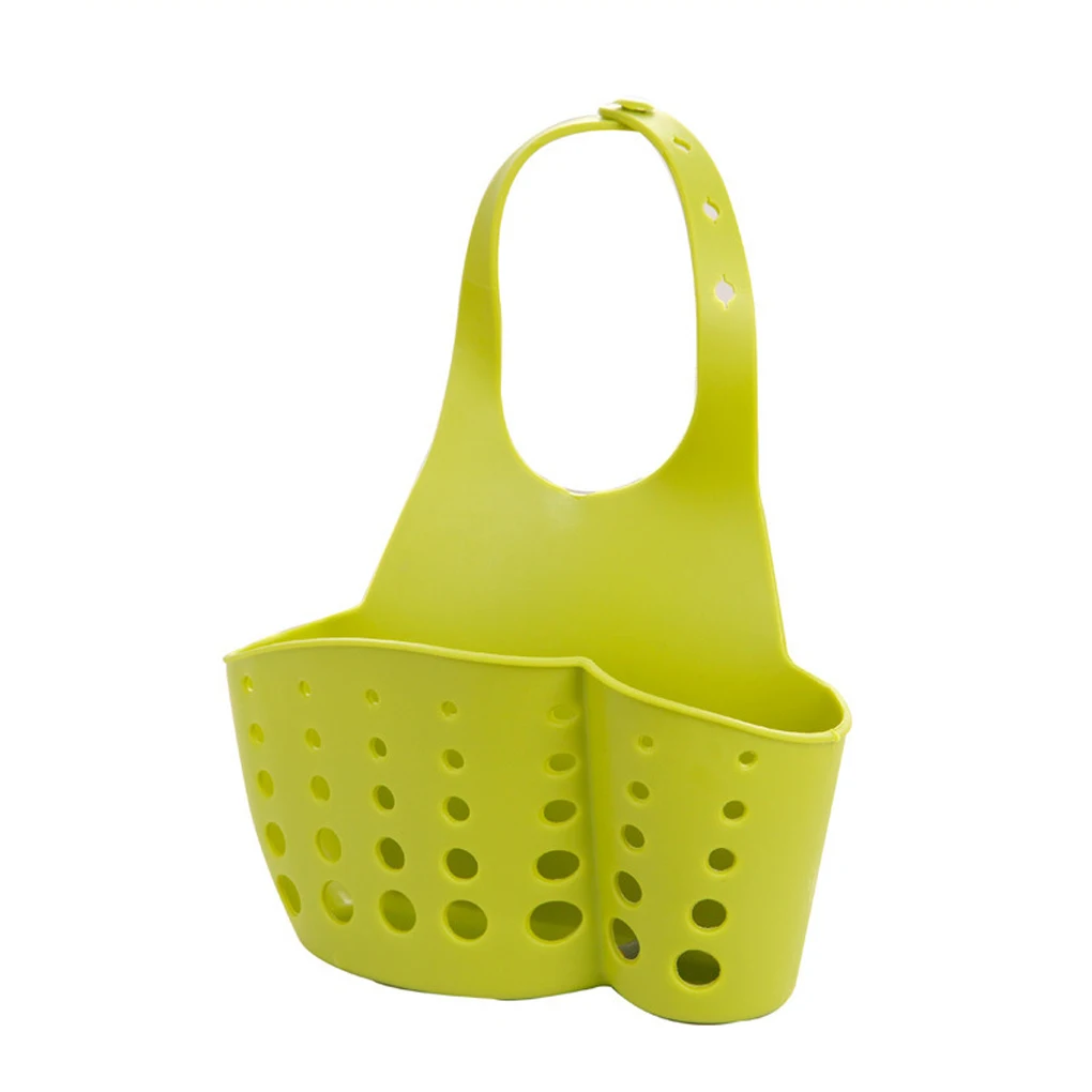 

Kitchen Portable Hanging Rack Drain Bag Basket Bath Storage Gadget Tools Sink Holder Plastic New