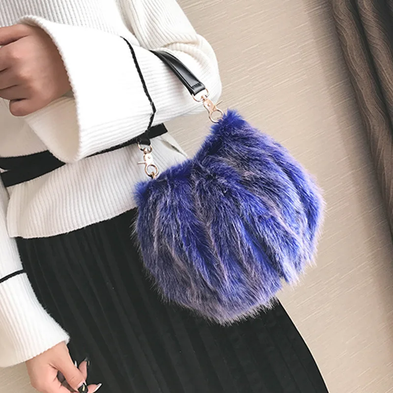 Новая плюшевая сумка женская зимняя Наплечная Сумка из искусственного меха