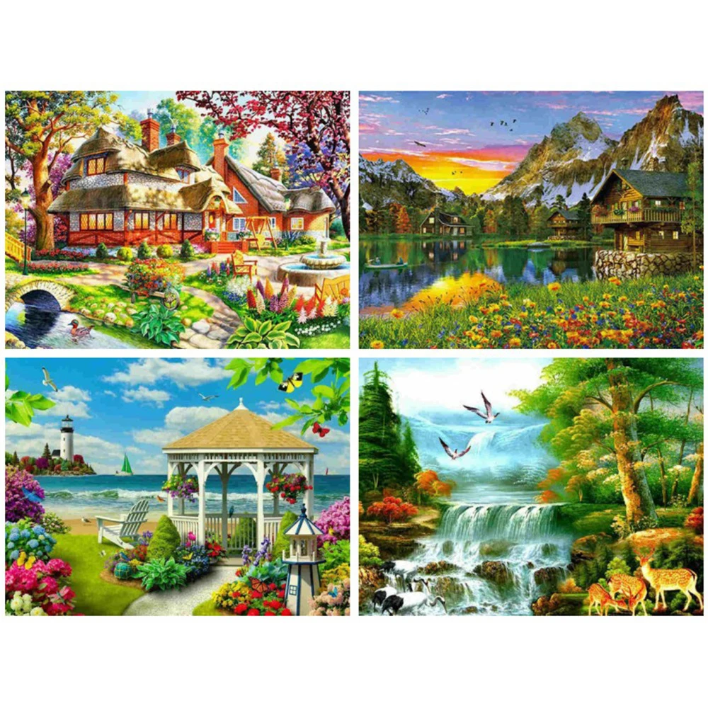 Пейзаж алмазной живописью вышитая бисером DIY Полная квадратная Алмазная вышивка